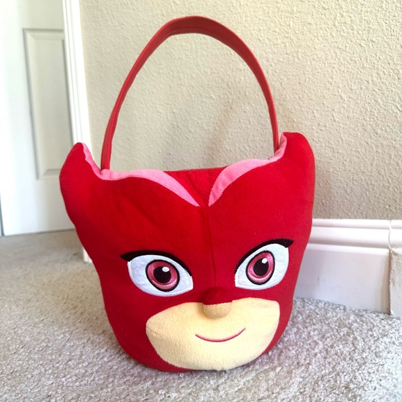 PJ Masks Red Owlette Plush Jumbo Halloween Easter Bucket For Trick Or Treat - Picture 1 of 8